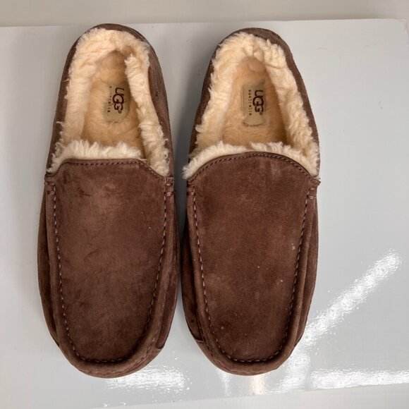 Ugg Loafer Men 10 Slipper Suede Leather Shoe Sheepskin Lining Comfort Core Ex main image 5